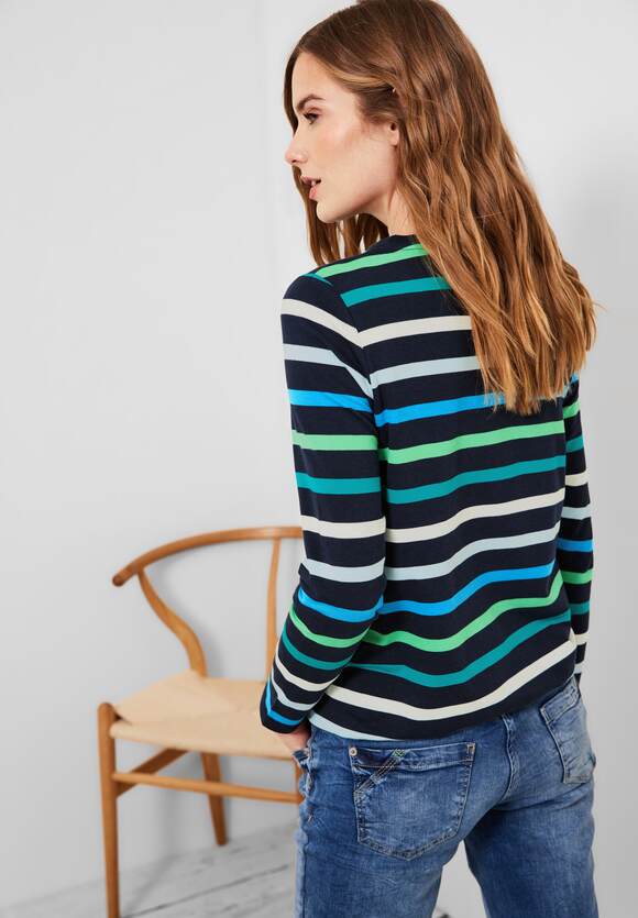 CECIL Multicolor Streifen - Online-Shop CECIL Damen Shirt | Deep Blue