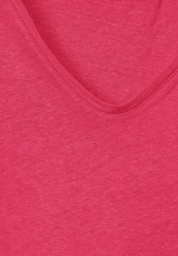 CECIL T-Shirt Online-Shop Red | Strawberry Leinenmix im Damen - CECIL