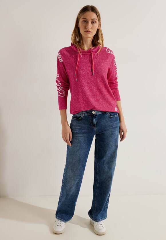 CECIL Cosy Shirt mit Volumenkragen Damen - Coral Melange | CECIL Online-Shop