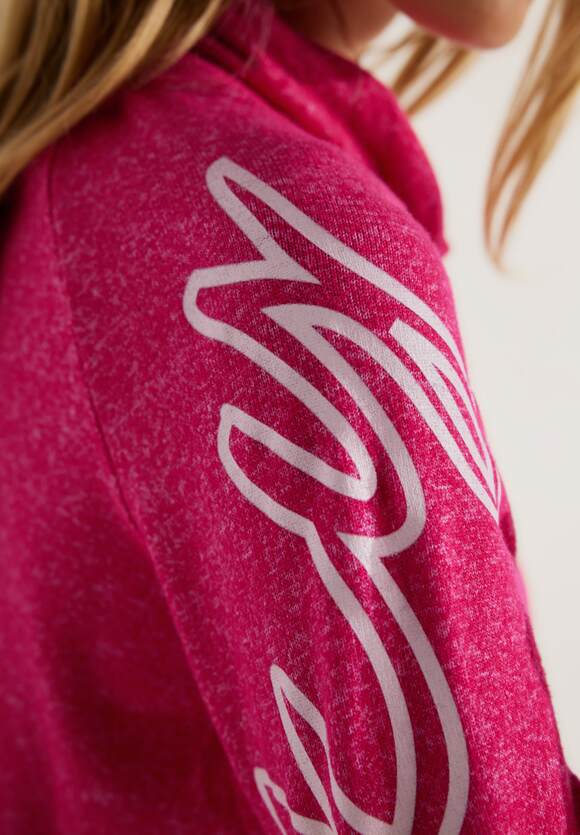 Shirt Online-Shop Damen Cosy | Volumenkragen Melange Coral mit CECIL - CECIL