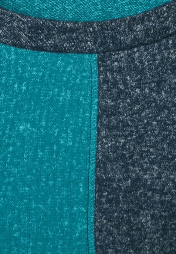 CECIL Zweifarbiges Langarmshirt Damen - Strong Petrol Blue Melange | CECIL  Online-Shop