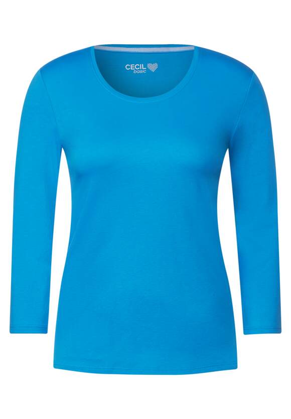 Online-Shop Basic CECIL Rundhals Dynamic CECIL Shirt mit | - Damen Blue