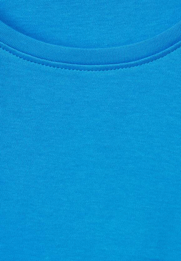 Rundhals CECIL Blue - Damen CECIL | mit Basic Online-Shop Dynamic Shirt