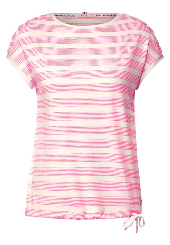 geraffter Online-Shop Damen Pink Soft CECIL mit CECIL | Schulter - Shirt