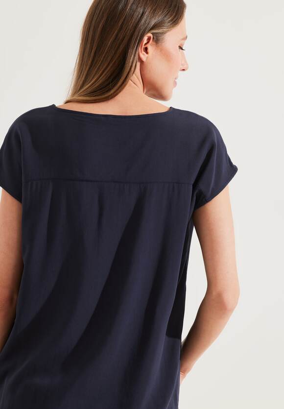 Damen Online-Shop Knotendetail Bluse | CECIL Sky CECIL mit Night - Blue