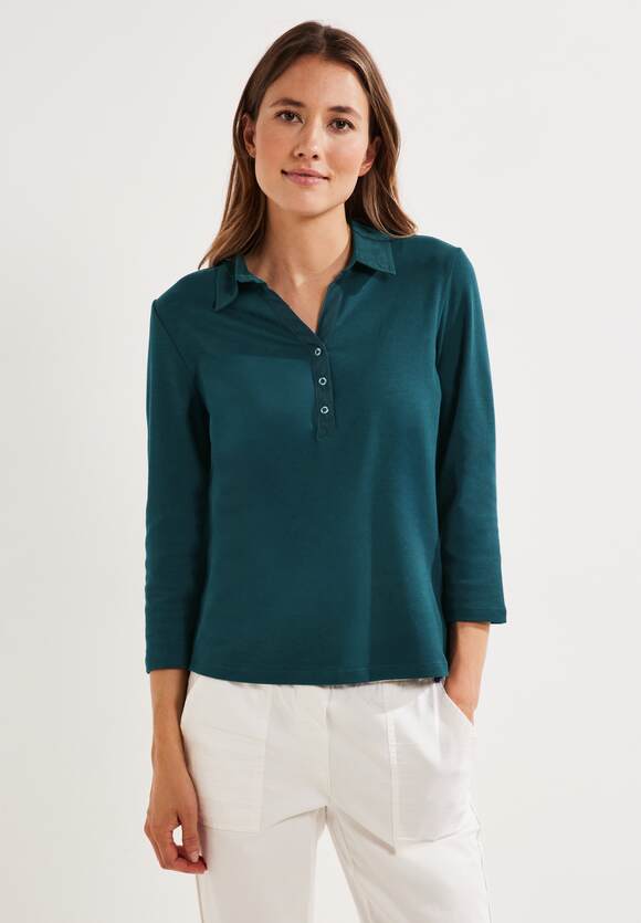 CECIL Shirt mit Polokragen Damen - Deep Lake Green | CECIL Online-Shop
