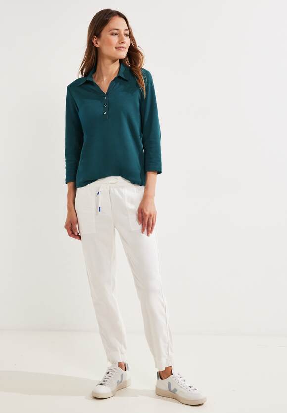 Shirt CECIL CECIL Green | Damen Deep - mit Online-Shop Lake Polokragen
