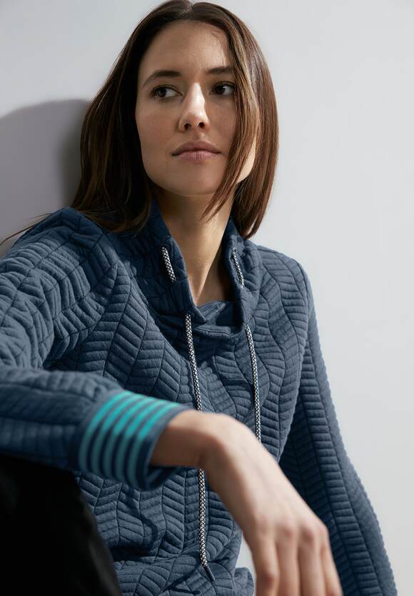 CECIL Sweatshirt mit Struktur Damen - Strong Petrol Blue | CECIL Online-Shop