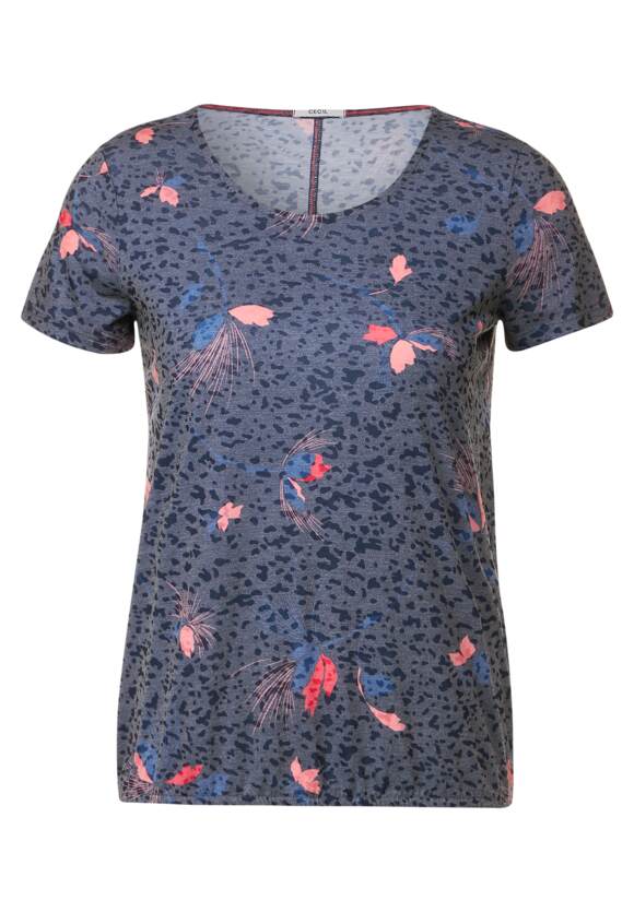 CECIL Burn Out Print T-Shirt Damen - Deep Blue | CECIL Online-Shop