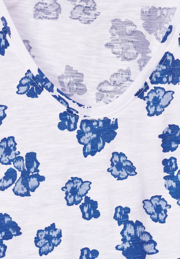 CECIL Printshirt mit Smockdetail | Damen CECIL - White Vanilla Online-Shop