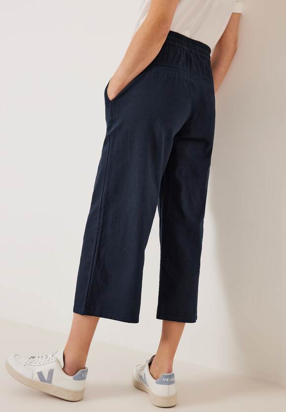 CECIL Leinenmix Loose Fit Hose Damen - Style Wideleg - Deep Blue | CECIL  Online-Shop