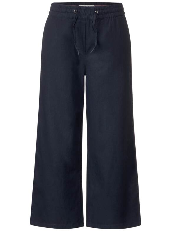CECIL Leinenmix Loose Fit Hose Damen - Style Wideleg - Deep Blue | CECIL  Online-Shop