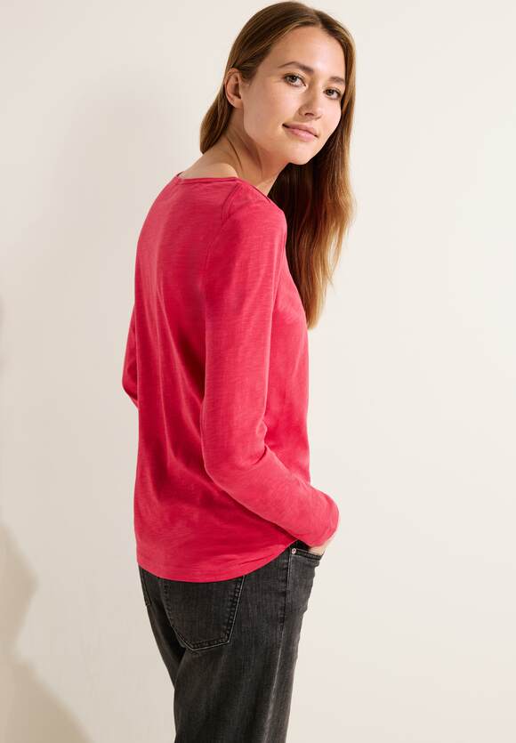 CECIL Unifarbe | - Basic Damen Cosy Shirt in Online-Shop Coral CECIL