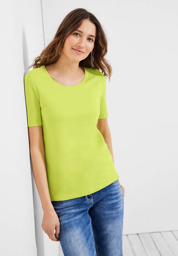Online-Shop Style Lena Limelight CECIL Damen CECIL | T-Shirt - Unifarbe in - Yellow