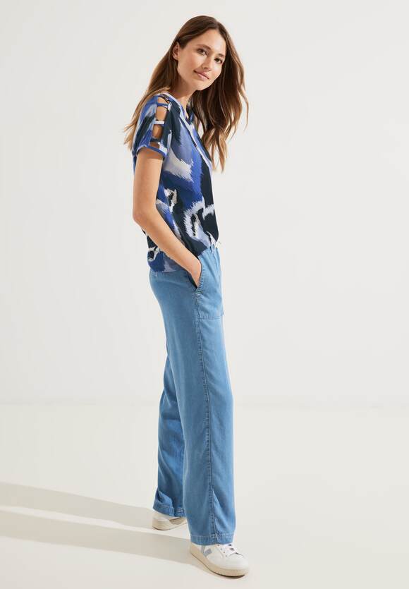 - | Online-Shop CECIL Blue Damen CECIL mit Sea Shirt Schulterdetail