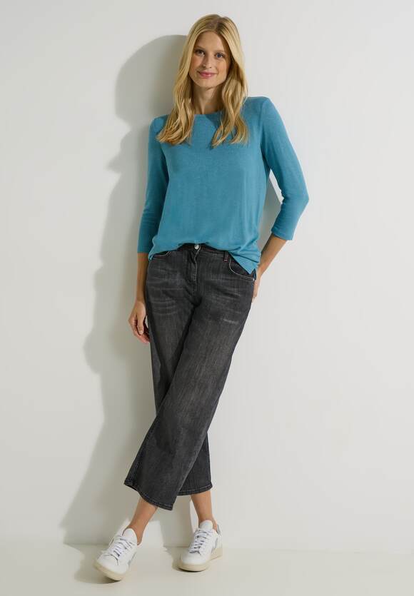 Langes in CECIL - CECIL Online-Shop Blue Damen Adriatic | Shirt Unifarbe