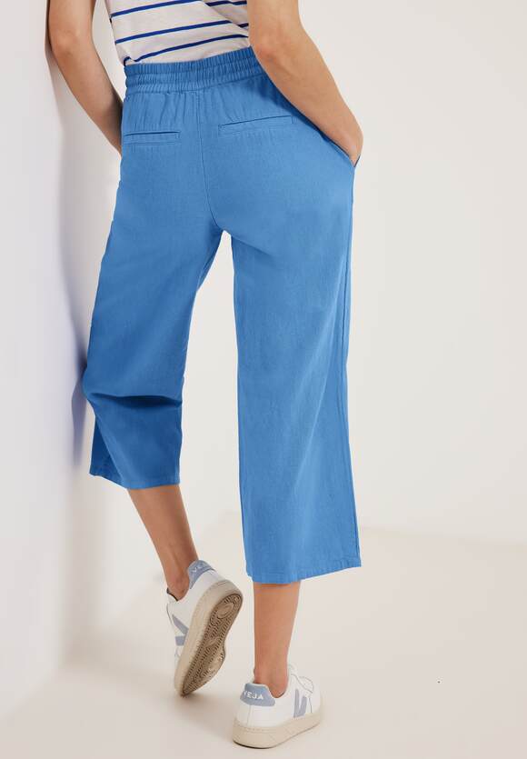 CECIL Leinenmix Loose Fit Hose Damen - Style Wideleg - Marina Blue | CECIL  Online-Shop