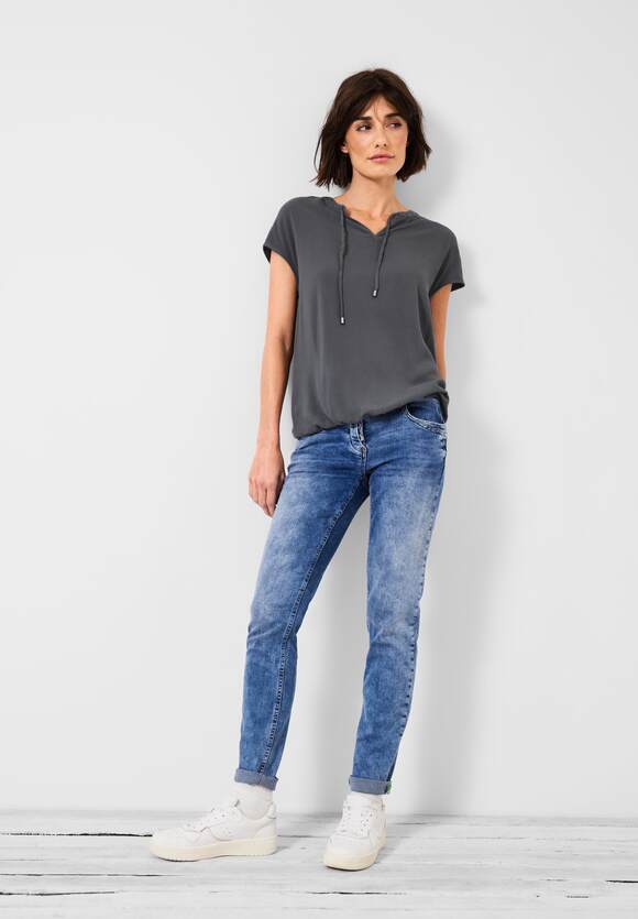 Online-Shop Light Damen Grey - CECIL Bluse | CECIL mit Graphite Tunikabändchen