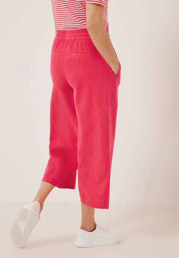 Damen CECIL Fit Wideleg - Online-Shop Leinenmix Hose Loose - Red Strawberry CECIL Style |