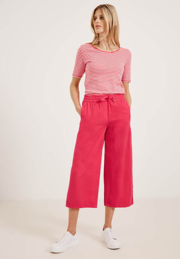 Top-Produkt CECIL Leinenmix CECIL | Damen Red - - Online-Shop Strawberry Fit Loose Wideleg Style Hose