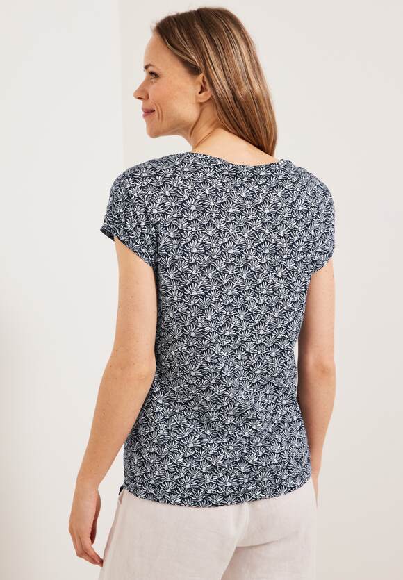 Deep CECIL - Damen mit T-Shirt Smok Blue | Online-Shop CECIL Schultern