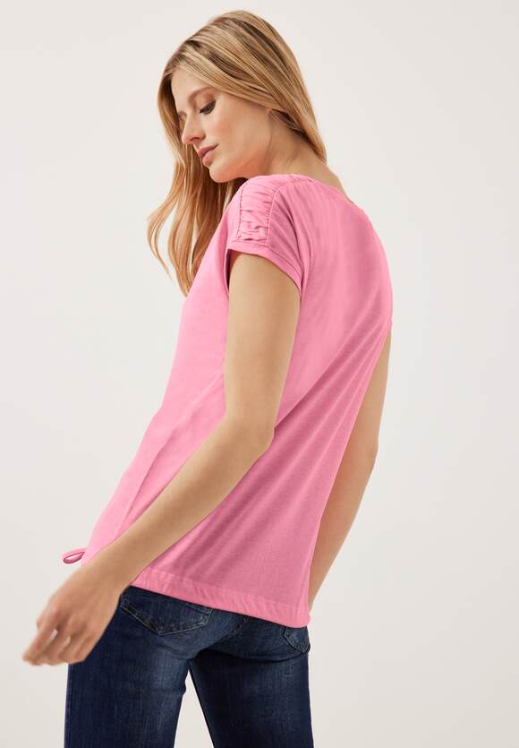 CECIL T-shirt met plooien Pink | Soft - Dames CECIL Online-Shop