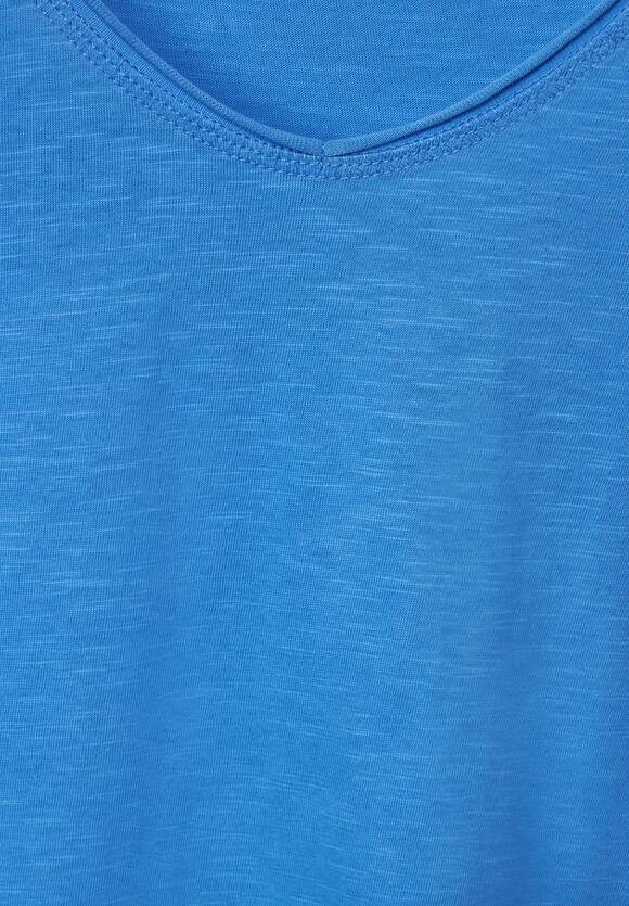 Absolut der günstigste CECIL Basic T-shirt in | Online-Shop kleur - Dames Blue effen Marina CECIL