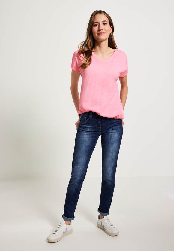 | in Soft Neon look gewassen Pink Dames - Online-Shop CECIL T-shirt CECIL
