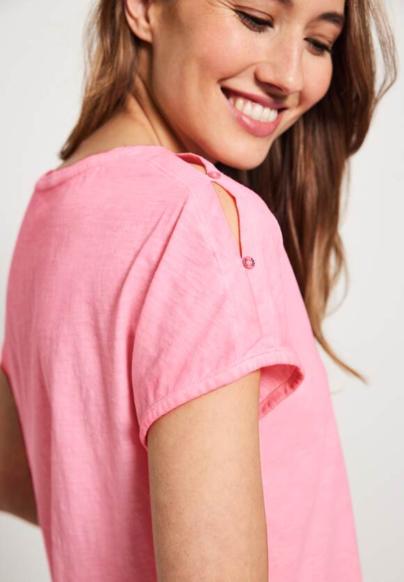 CECIL T-shirt in - | Online-Shop gewassen Pink Neon Soft look Dames CECIL
