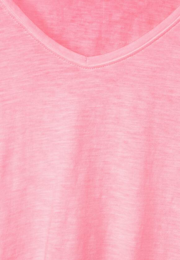 in Neon Online-Shop - gewassen Soft look T-shirt CECIL Pink Dames CECIL |
