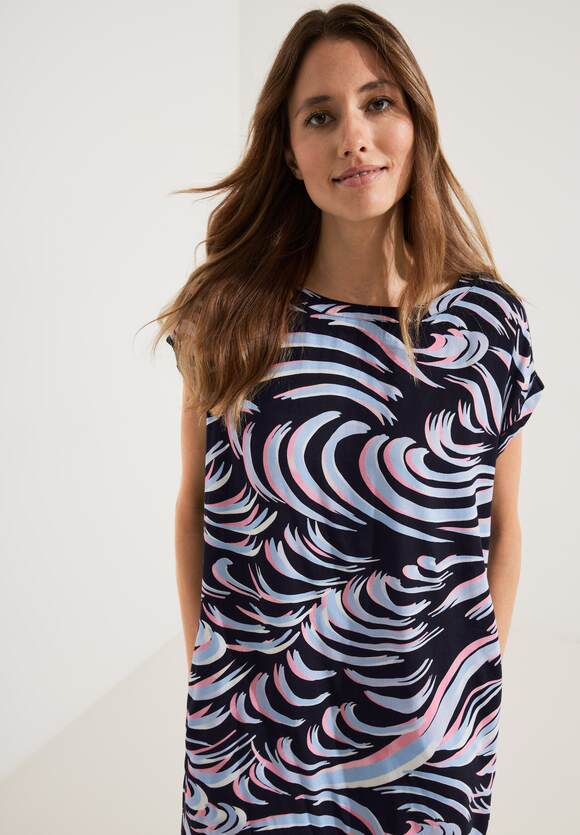 CECIL | Blue Wellenprint - Kleid Damen Deep CECIL Online-Shop