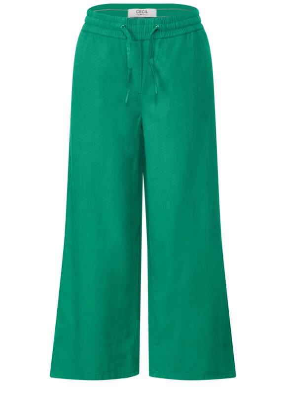 CECIL Leinenmix Loose Fit Hose Damen - Style Wideleg - Trefoil Green | CECIL  Online-Shop