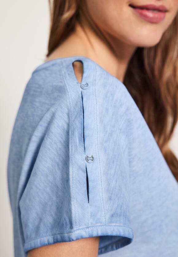gewassen in look T-shirt | CECIL Online-Shop Dames CECIL Blue Tranquil -