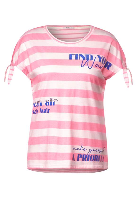 gestreept | Neon - CECIL Dames Cool Soft shirt Pink CECIL Online-Shop