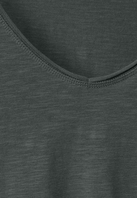 CECIL Basic T-Shirt in Unifarbe Damen - Easy Khaki | CECIL Online-Shop