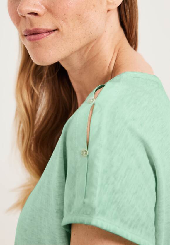 Online-Shop Green Salvia | gewaschener CECIL CECIL in Optik T-Shirt - Fresh Damen
