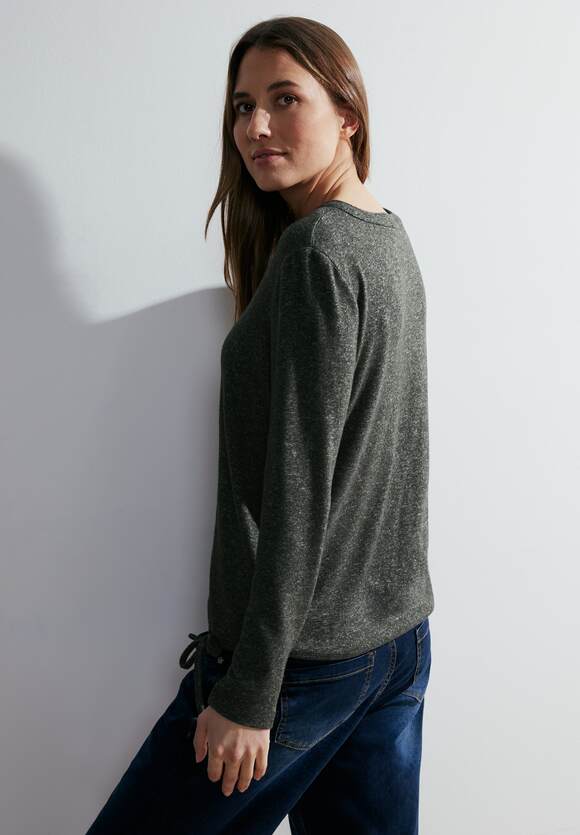 Damen Melange | Khaki CECIL Online-Shop Melange Dynamic CECIL Shirt -