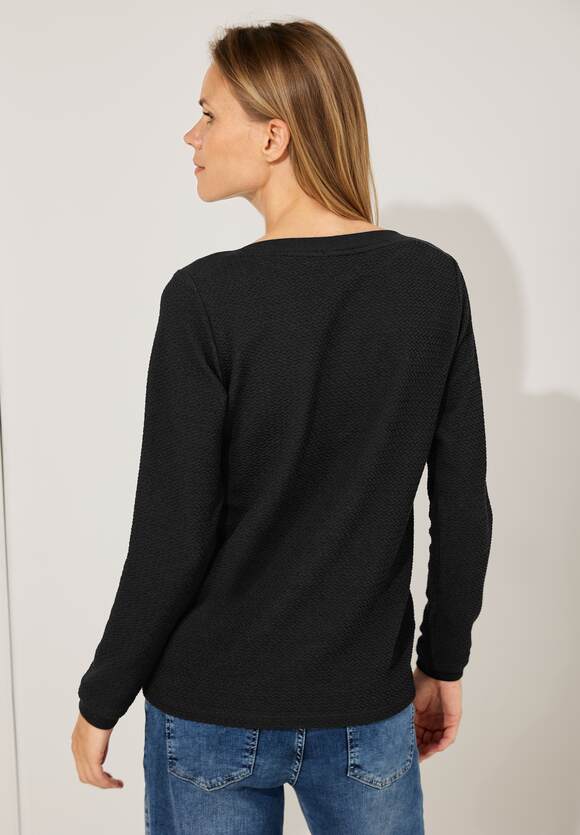 CECIL Langarmshirt mit Struktur Damen - Black | CECIL Online-Shop