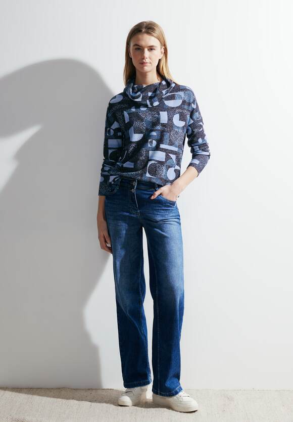 CECIL Langarmshirt mit Print Damen - Night Sky Blue | CECIL Online-Shop