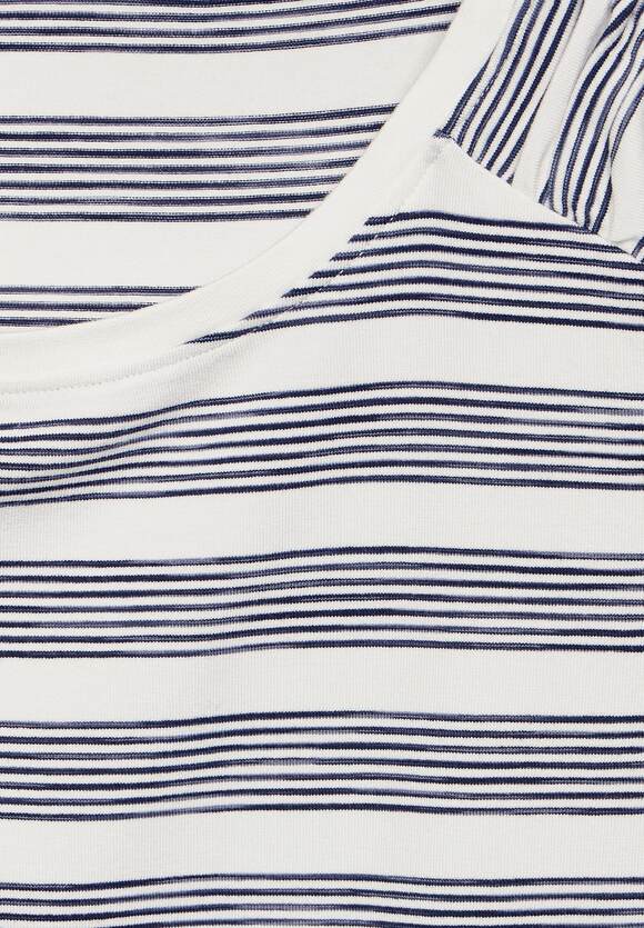CECIL Shirt geraffter - CECIL Deep Damen Blue Schulter | mit Online-Shop