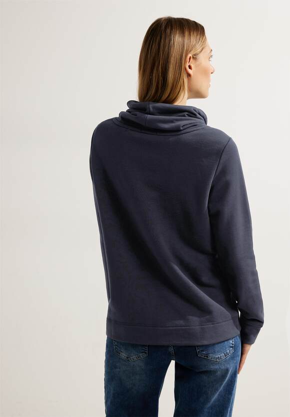 Printkragen CECIL | Damen CECIL Sky mit Sweatshirt Online-Shop Blue Night -