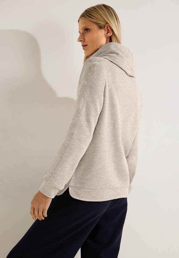 CECIL Sweatshirt Volumenkragen Melange Hazelnut CECIL Damen mit Online-Shop | 