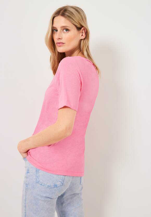 CECIL Basic Uni CECIL Damen Soft T-Shirt Neon Pink | - Online-Shop