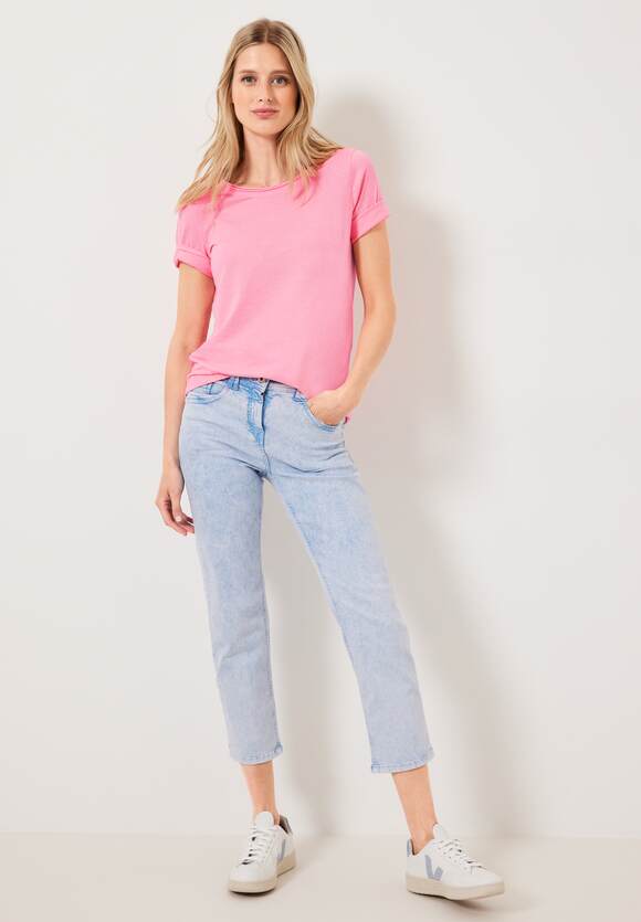 CECIL Basic Uni T-Shirt Damen - Soft Neon Pink | CECIL Online-Shop