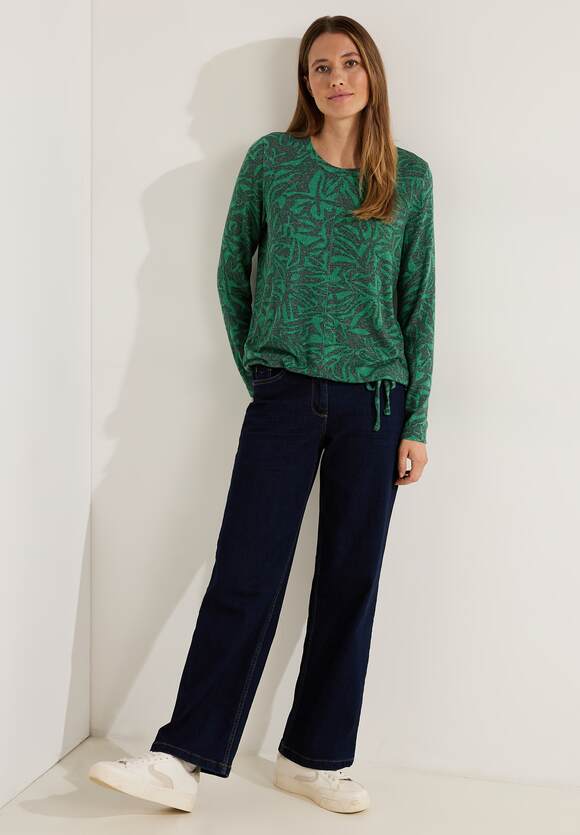 Damen CECIL mit Online-Shop - Print Langarmshirt Green | Easy CECIL