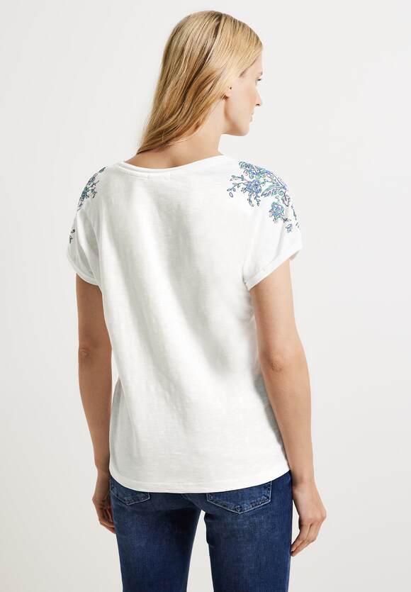 CECIL Shirt mit Schulter Stickerei CECIL Online-Shop White Damen - Vanilla 