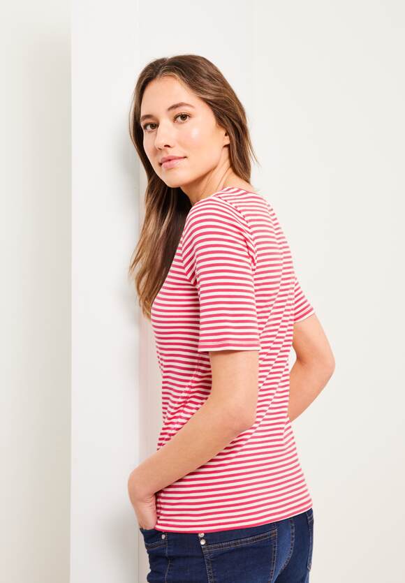 CECIL T-Shirt mit Streifenmuster Damen - Style Lena - Strawberry Red | CECIL  Online-Shop | T-Shirts