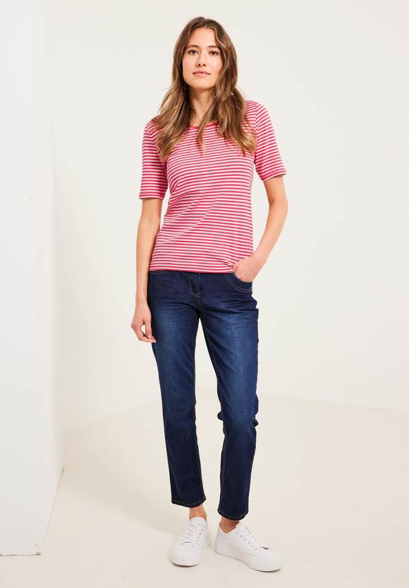 - CECIL - CECIL | Strawberry Style Streifenmuster T-Shirt Online-Shop Damen mit Red Lena