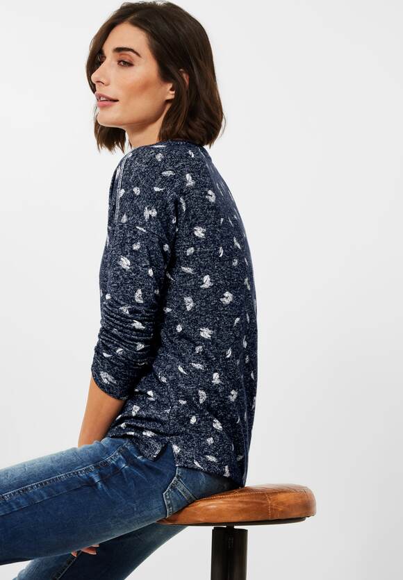 CECIL Langarmshirt mit Online-Shop Melange | Style Night - Elle Print - Sky Damen CECIL