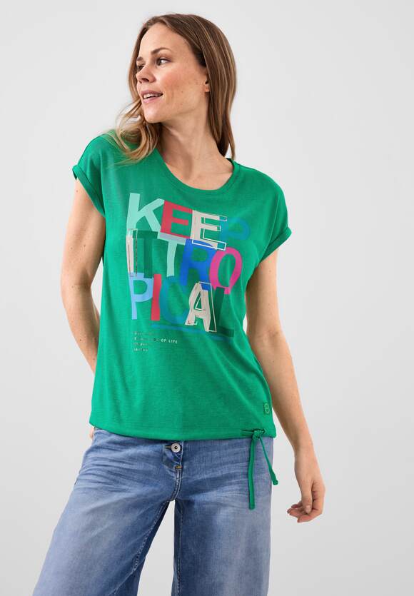 fotoprint Online-Shop T-shirt - CECIL Trefoil CECIL | Green met Dames